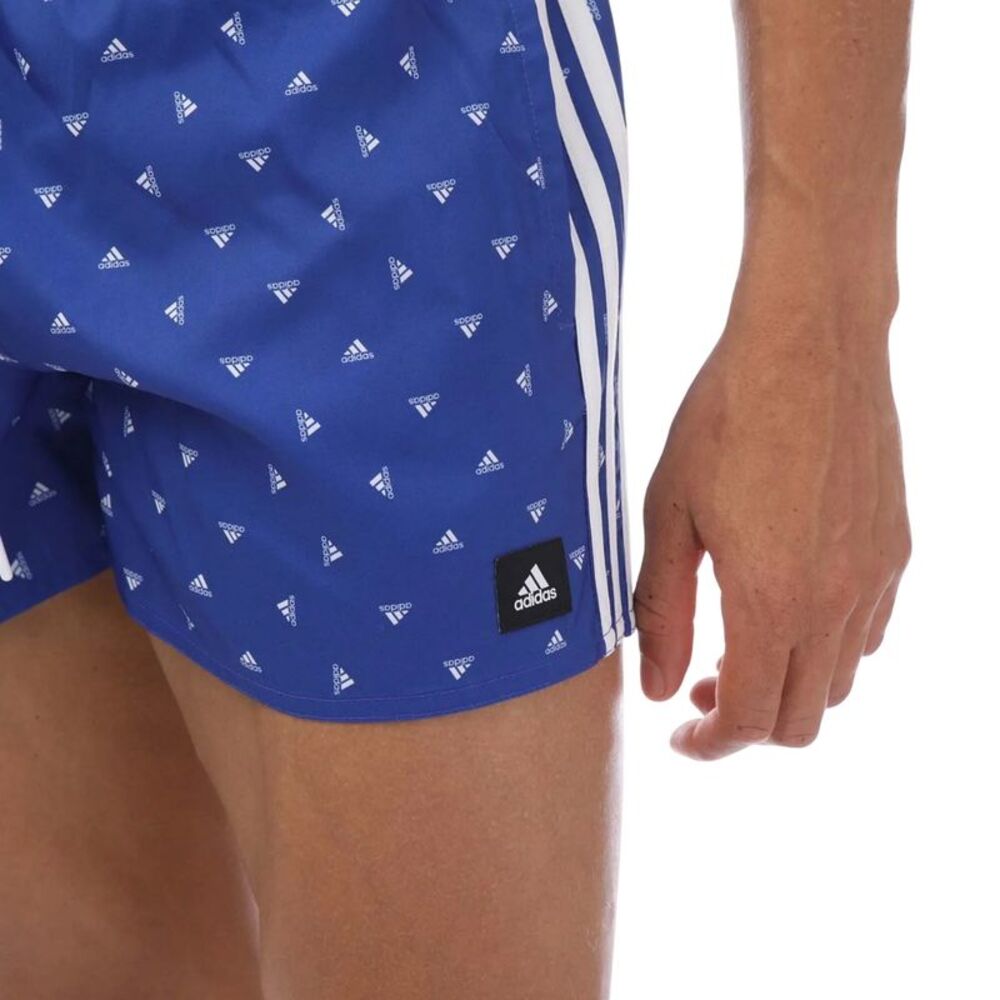 Adidas Mens CLX Mini Logo Swim Shorts / Blue/White - Picture 2 of 2